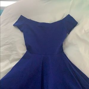 Windsor high low off shoulder Blue dress